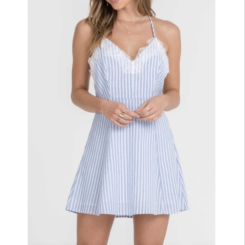 Lush, L, sundress with lace, NWT